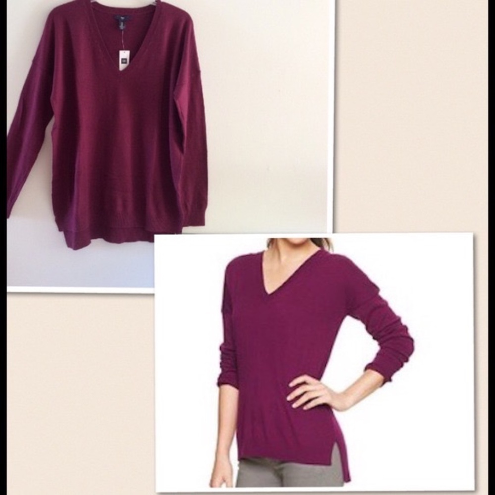 NWT ! Gap V Neck Boyfriend Sweater